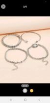 New! 4 Piece Rhinestone Bracelet Set
