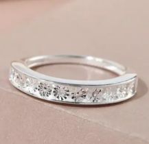 New! Diamond Half Eternity Ring in Sterling Silver