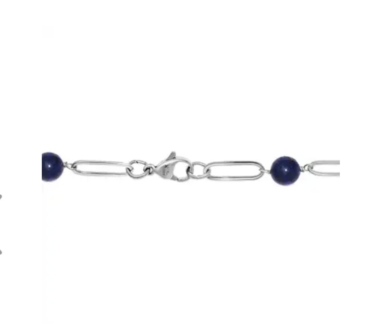 New! Lapis Lazuli Necklace (Size - 20) in Stainless Steel - Image 5 of 5