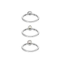 New! Set of 3 Ethiopian Welo Opal Stackable Ring Sterling Silver
