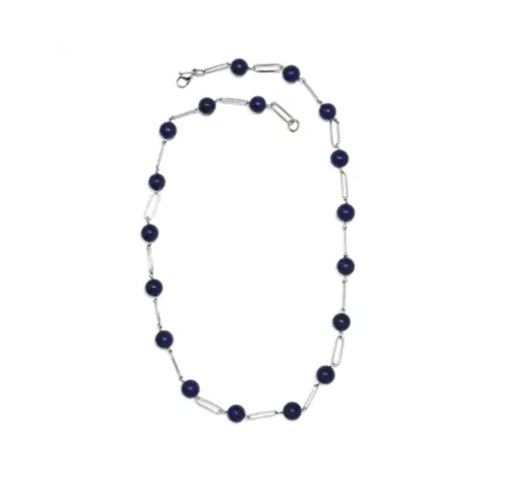 New! Lapis Lazuli Necklace (Size - 20) in Stainless Steel - Image 2 of 5