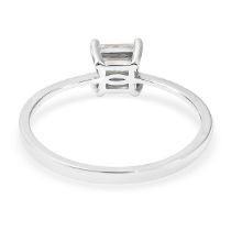 New! J Francis Sterling Silver Solitaire Ring Made with SWAROVSKI ZIRCONIA