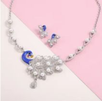 New! 2 Piece Set - White Austrian Necklace & Earrings (see description)