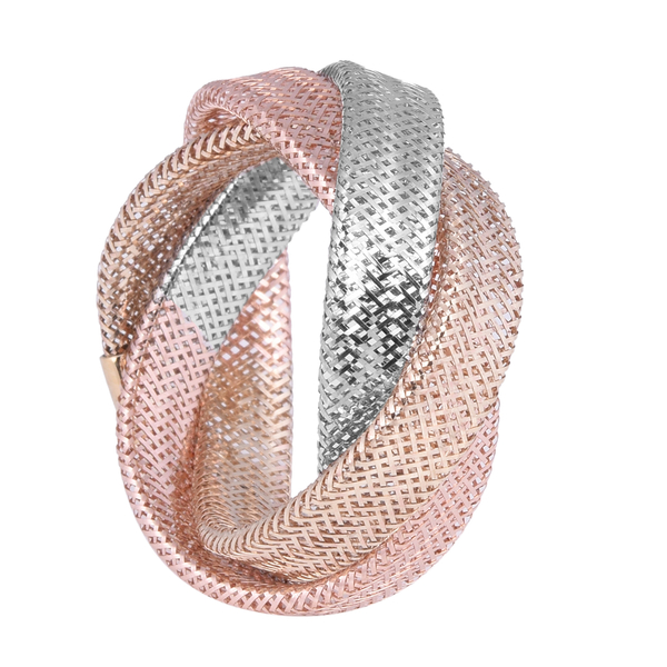 New! Maestro Collection - 9K Tricolour Gold Stretchable Mesh Ring - Image 3 of 5