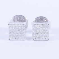 14 K / 585 White Gold Diamond Earring Studs