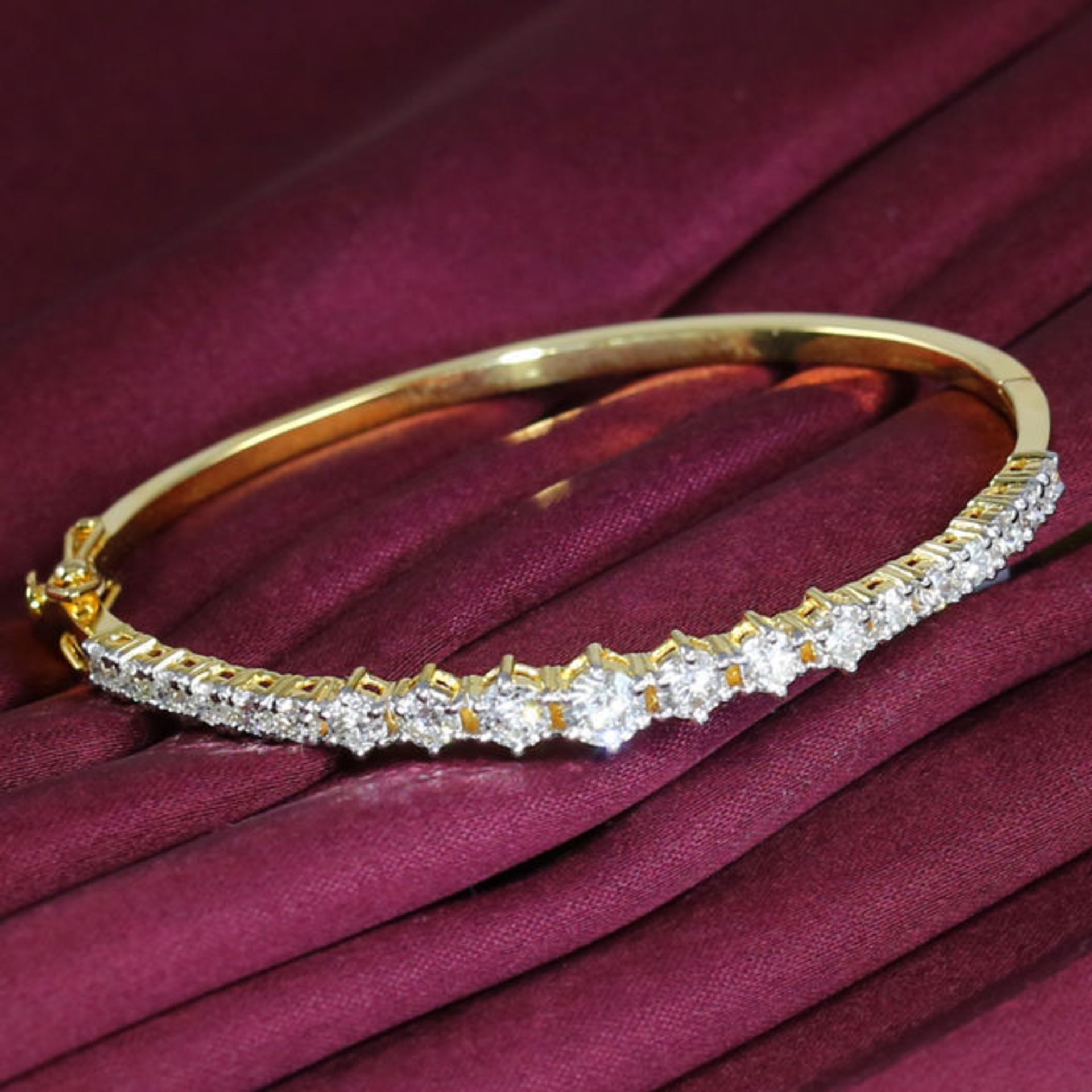 IGI Certified 14 K / 585 Yellow Gold Diamond Bracelet - Image 5 of 10