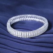 14 K /585 White Gold 3 Line Tennis Bracelet with 12.46 ct. Diamonds
