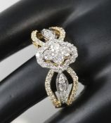 IGI Certified 18 K / 750 Yellow Gold Designer Diamond Ring