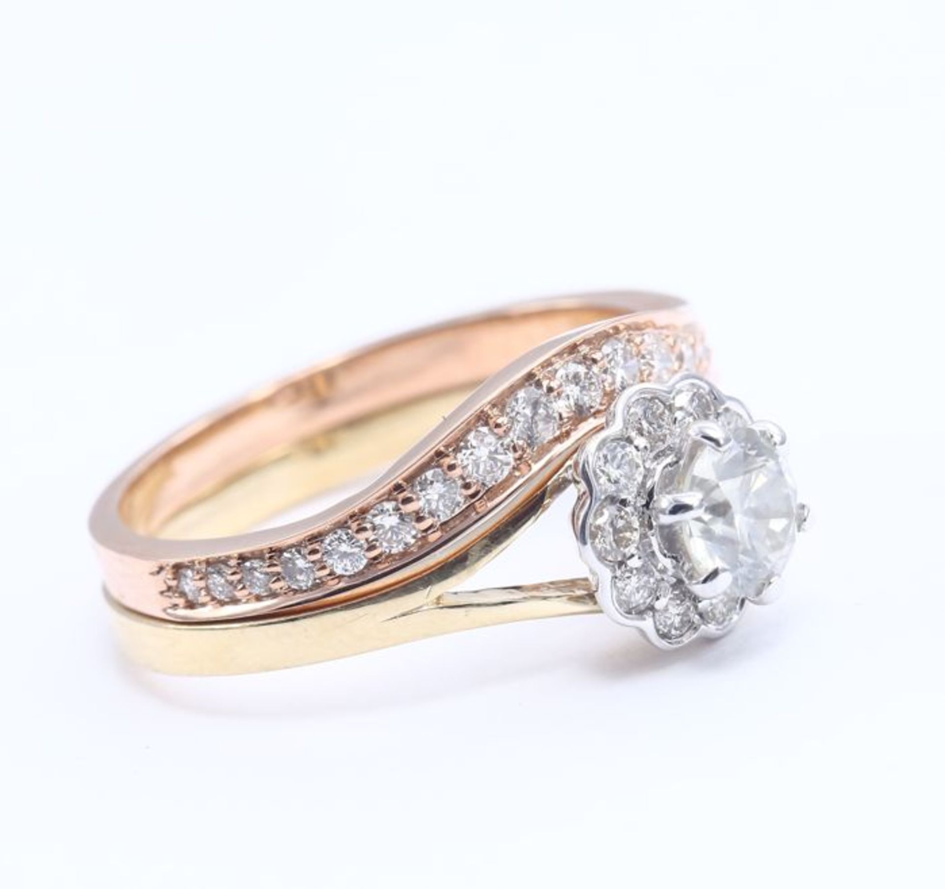 18 K / 750 Set of 2 Diamond Rings with Side Diamonds - Image 6 of 9