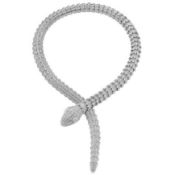 14 K / 585 White Gold Bvlgaristyle Serpenti Diamond Necklace