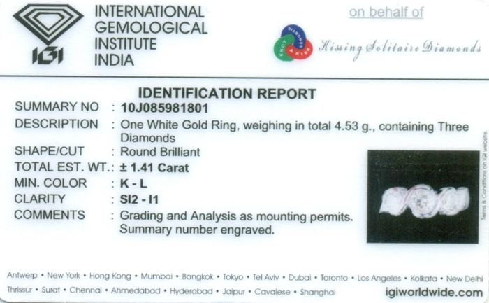 IGI Certified 14 K/ 585 White Gold Solitaire Diamond Ring - Image 5 of 5
