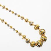 18 K / 750 Hallmarked Yellow and White Gold Chain Necklace