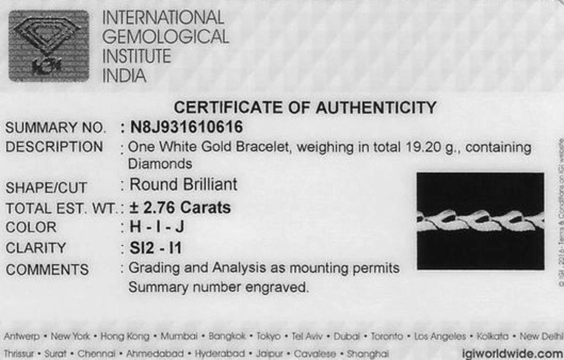 IGI Certified 14 K / 585 Leaf Design Designer Diamond Bracelet - Image 2 of 8