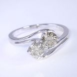 Certified 14 K / 585 White Gold Solitaire Diamond Ring