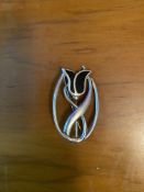 Art Nouveau Hall Marked Silver Brooch