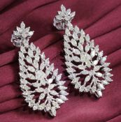 IGI Certified 14 K / 585 White Gold Designer Diamond Earrings