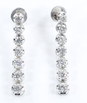 IGI Certified 14 K/ 585 White Gold Solitaire Diamonds Necklace with matching Drop Earrings