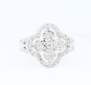 IGI Certified 18 K / 750 White Gold Diamond Ring
