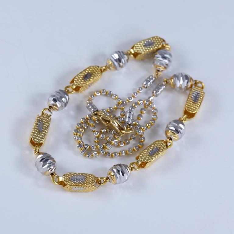 18 K / 750 Hallmarked Yellow and White Gold Chain Necklace - Image 4 of 4