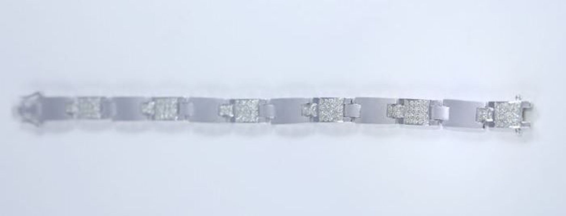 14 K / 585 White Gold Men's Diamond Bracelet - Image 3 of 7