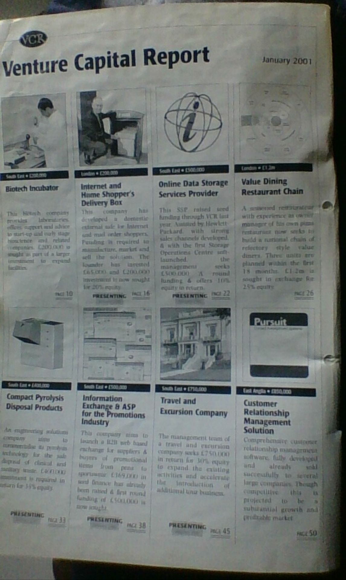 2001 - Rare Magazine. Venture Capital Report (VCR) - Established 1978. Investments and Networkin... - Image 7 of 13