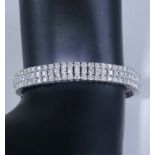 14 K /585 White Gold 3 Line Tennis Bracelet with 12.30 ct. Diamonds