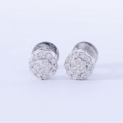 18 K / 750 White Gold Diamond Earring Studs