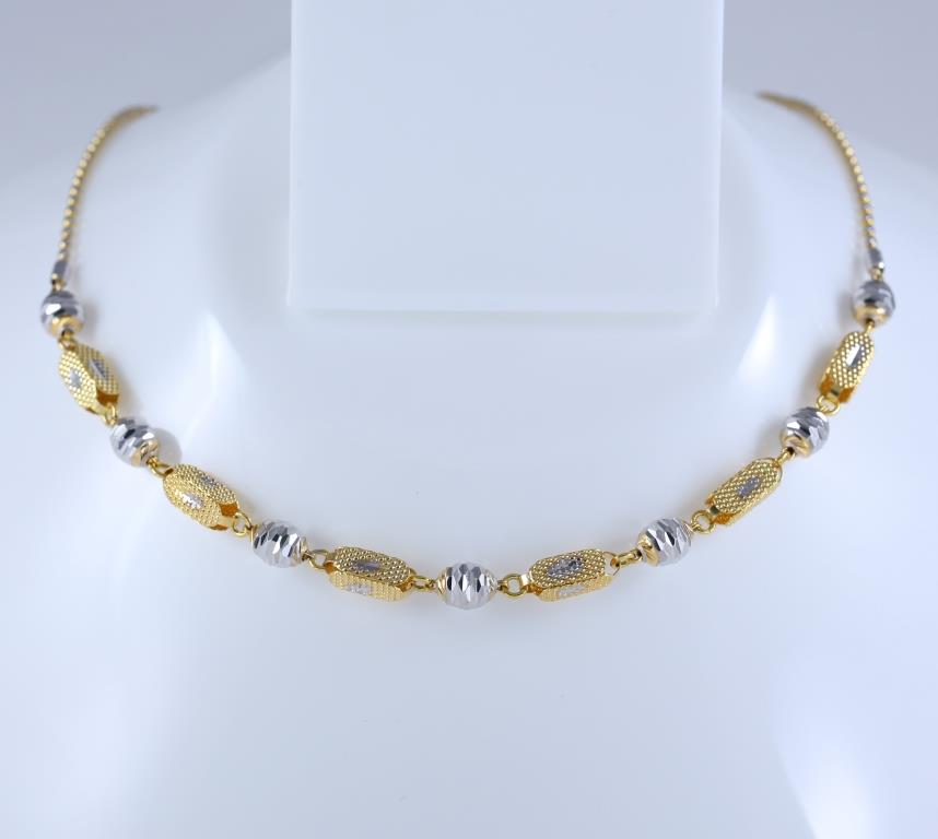 18 K / 750 Hallmarked Yellow and White Gold Chain Necklace - Image 3 of 4