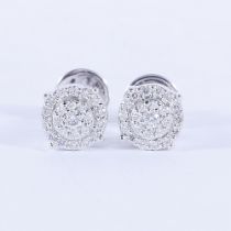 14 K / 585 White Gold Diamond Earring Studs