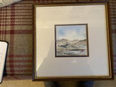 Water Colour of Isleornsay Isle of Skye By J A Currie