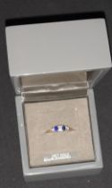 A Victorian 18ct Diamond and Sapphire Ring