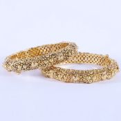 18 K / 750 Yellow Gold Bracelet / Bangle Pair