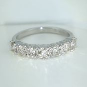 IGI Certified 14 K / 585 White Gold 7 Diamond Ring