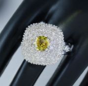 14 K / 585 Designer IGI Certified Rare Alexandrite (Color Change) & Diamond Ring