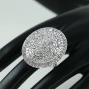 14 K /585 White Gold Very Exclusive Pink Diamond Ring