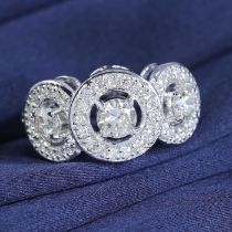 14 K / 585White Gold Designer 3 Solitaire Diamond Ring