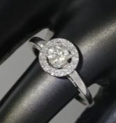 14 K / 585 White Gold Solitaire Diamond Ring