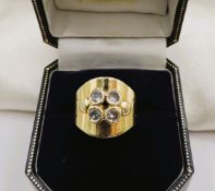 Artisan  18K Diamond Ring VS1 Diamonds 4.5 Grams circa 1980's