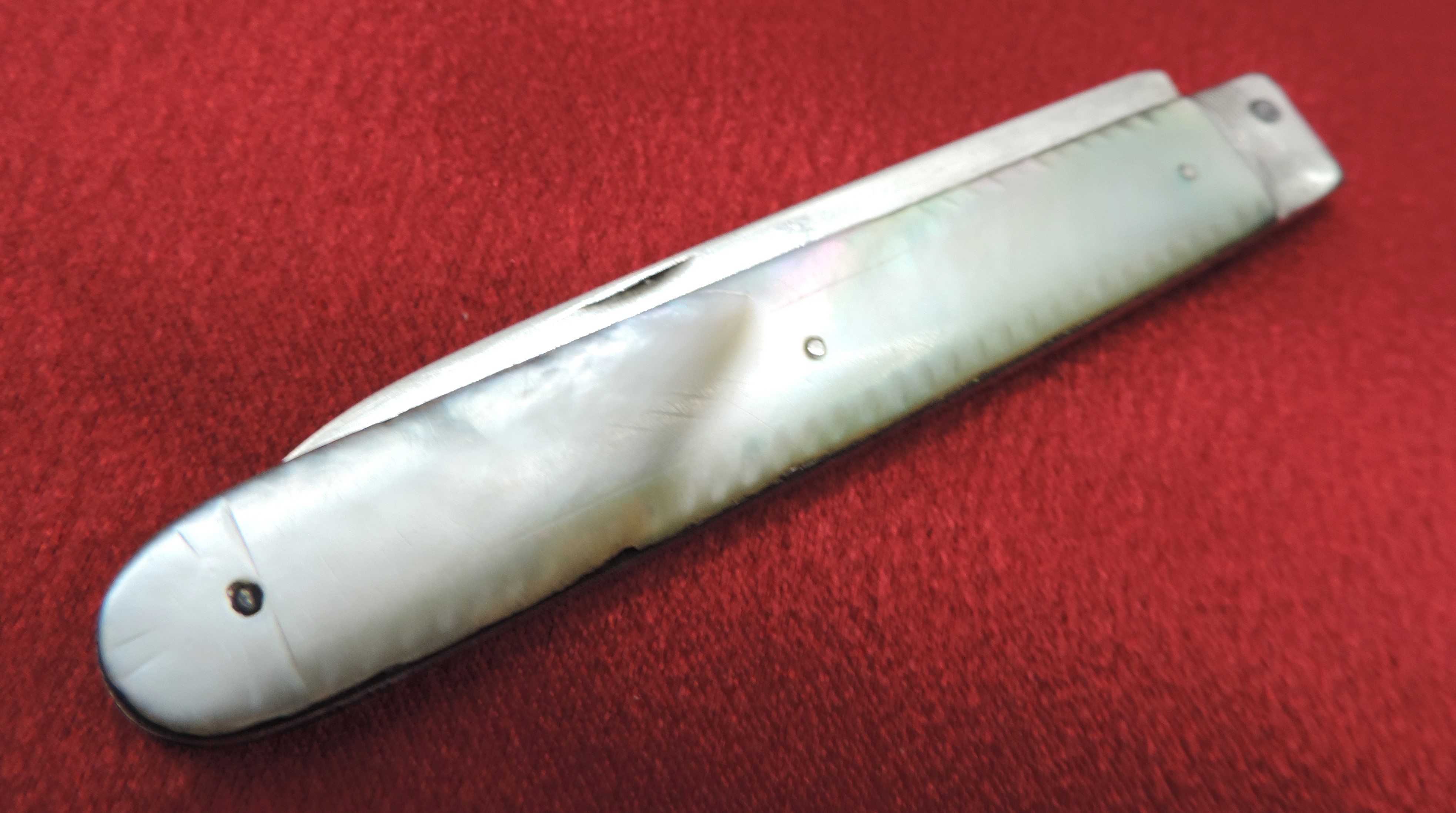 Antique George IV Silver Mother of Pearl Fruit Knife Hallmark Date 1822 - Image 4 of 7