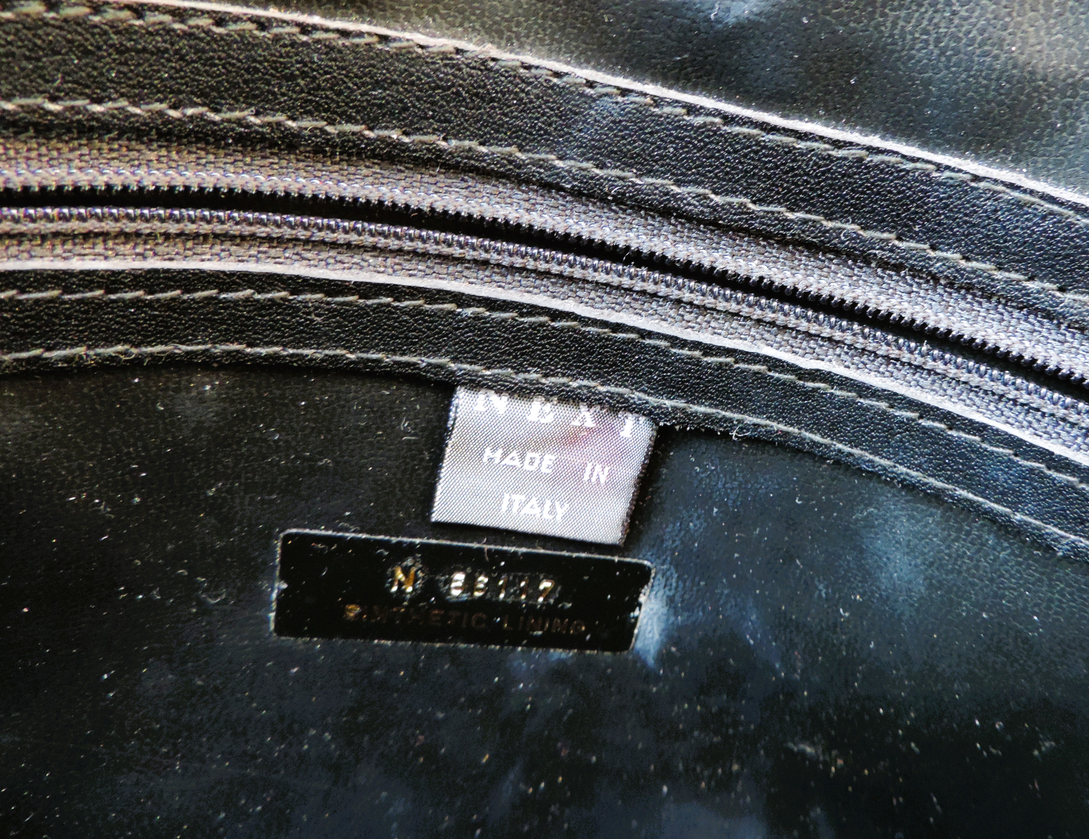Made in Italy Black Leather Bag - Image 7 of 8