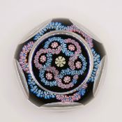 Whitefriars Window Cut Millefiori Garland Paperweight Circa 1980