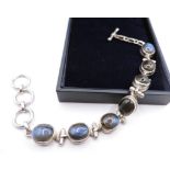Vintage Sterling Silver Blue Labradorite Bracelet