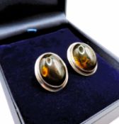Sterling Silver Baltic Amber Earrings