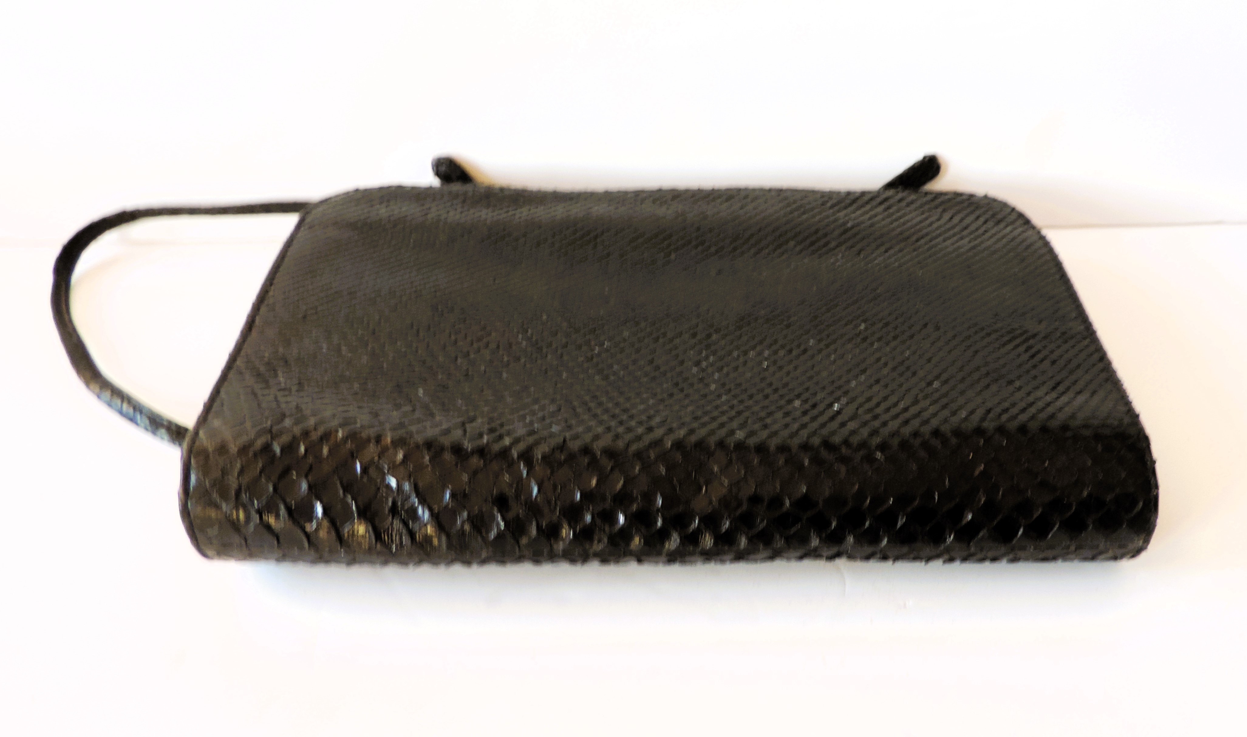 Vintage Giuseppe Zanotti Black Lizard Skin Shoulder Bag - Image 6 of 7