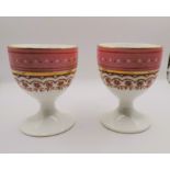 Pair Antique Hand Painted & Gilded Porcelain Egg Cups