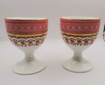 Pair Antique Hand Painted & Gilded Porcelain Egg Cups