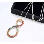 Sterling Silver Tutti Frutti Topaz Gemstone Necklace New with Gift Pouch