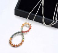 Sterling Silver Tutti Frutti Topaz Gemstone Necklace New with Gift Pouch