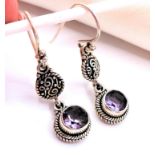 Sterling Silver SUARTI Amethyst Gemstone Drop Earrings