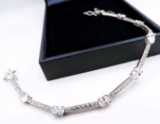 Sterling Silver White Topaz Tennis Bracelet New With Gift Box